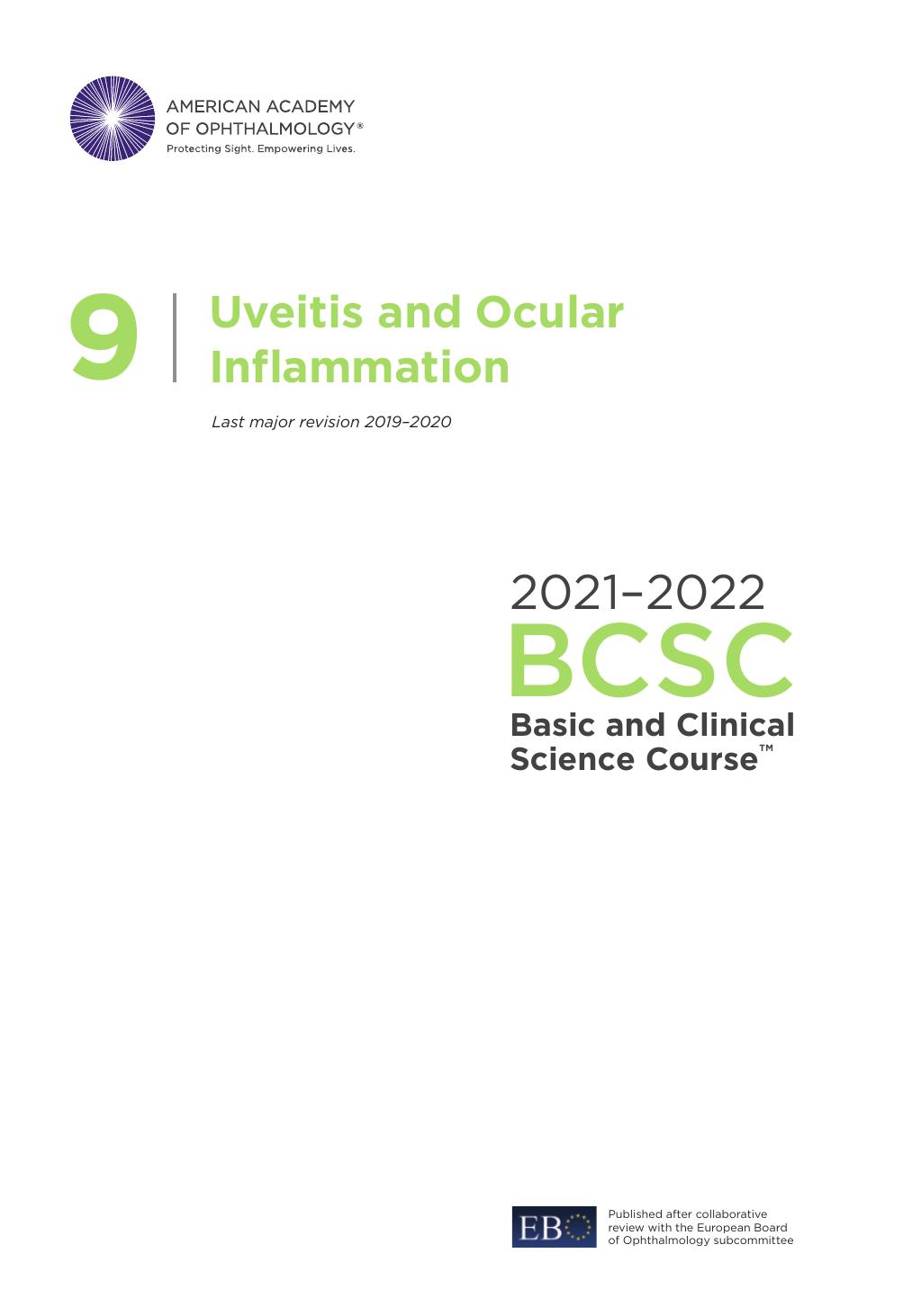 2020 2021 Basic And Clinical Science Course Bcsc Complete Set 9 Uveitis And Ocular 2851